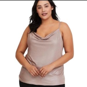 TORRID METALLIC COWL CAMI